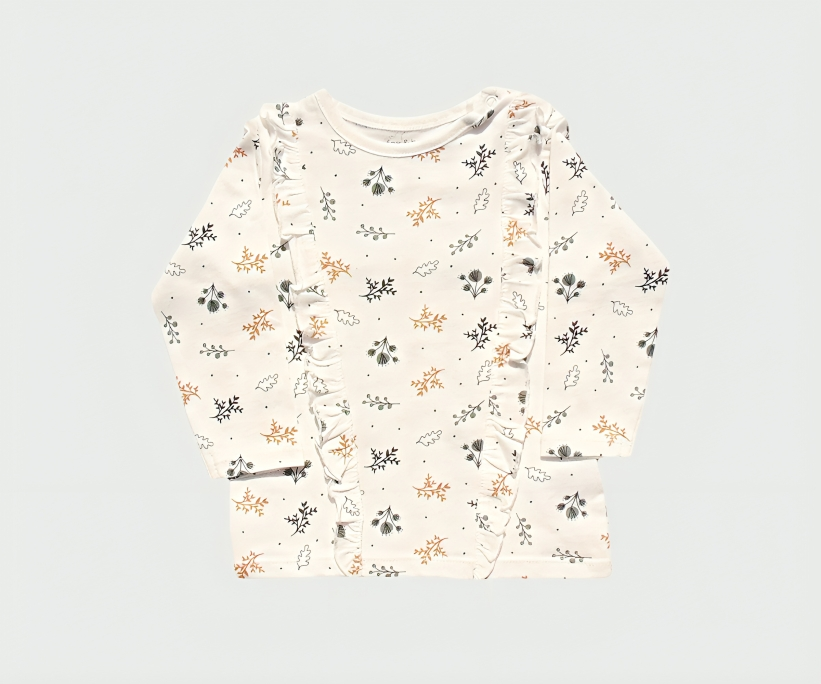 Bluza cu Imprimeu si Volanase
