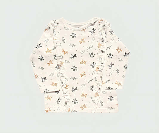 Bluza cu Imprimeu si Volanase