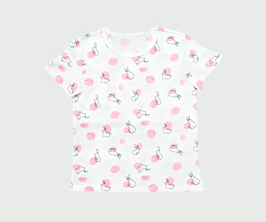 Set Pijama Alba cu Imprimeu