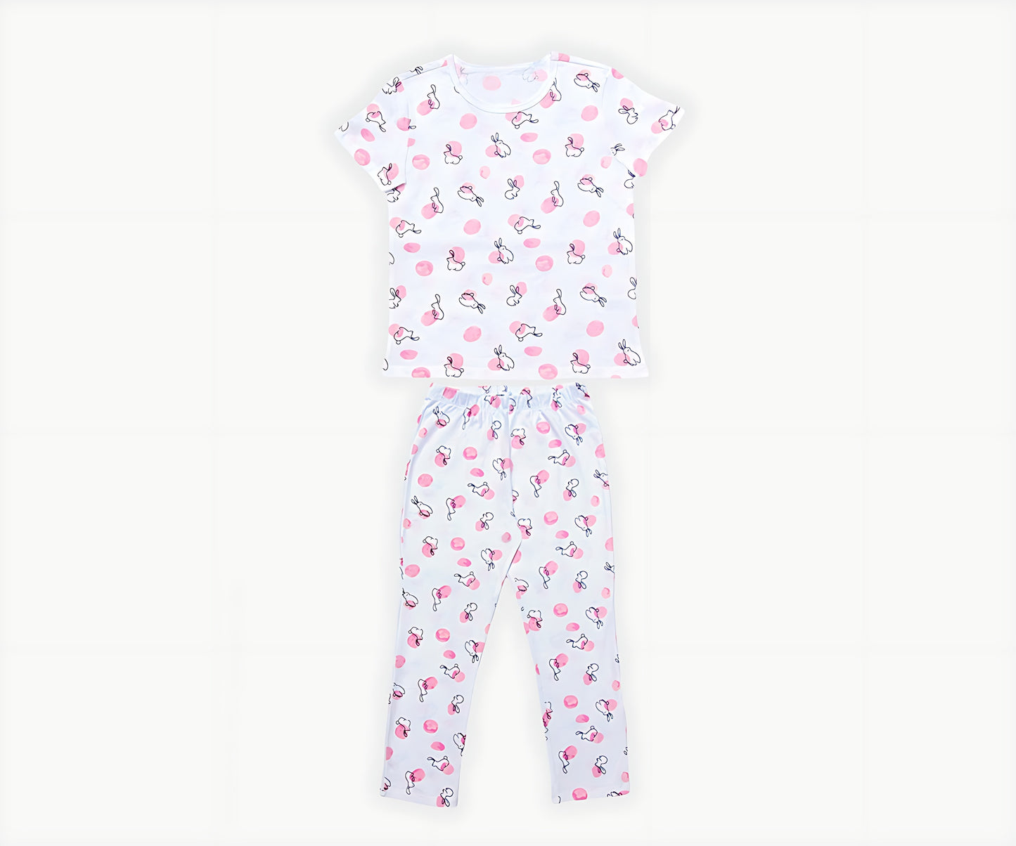 Set Pijama Alba cu Imprimeu