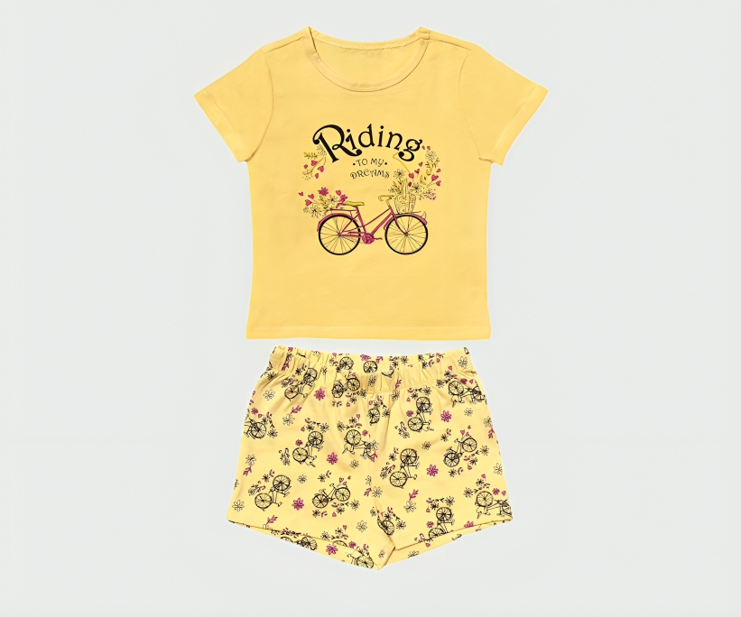 Set Pijama Imprimeu cu Bicicleta