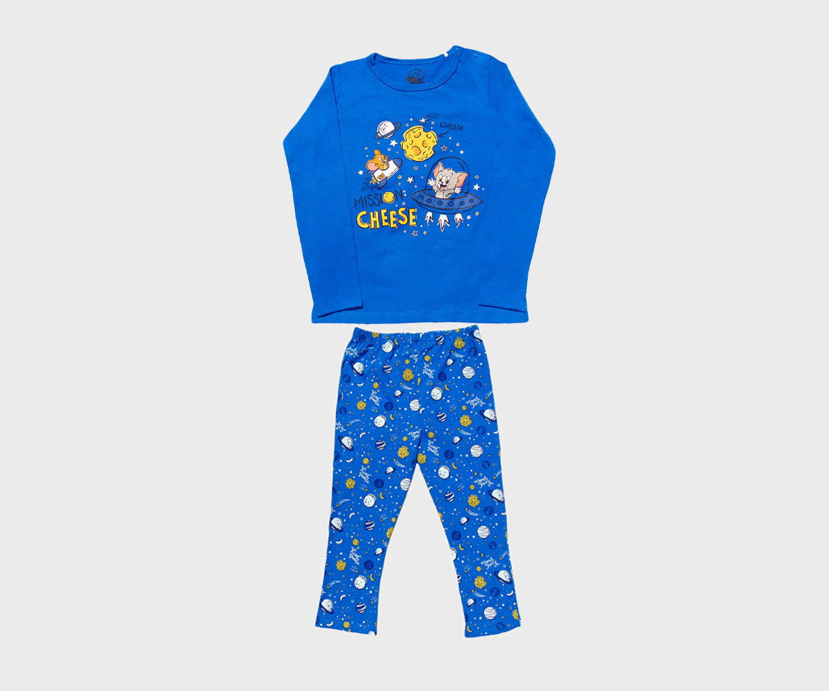 Set Pijama Albastra cu Imprimeu