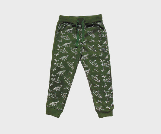 Pantalon Trening Verde cu Imprimeu