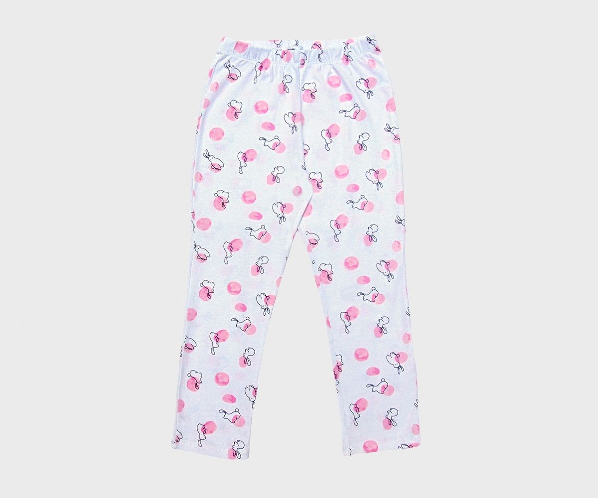 Set Pijama Alba cu Imprimeu