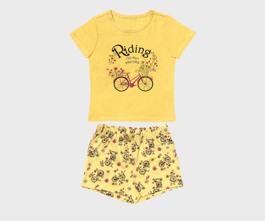 Set Pijama Imprimeu cu Bicicleta